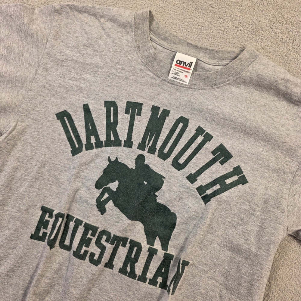 Anvil T-Shirt Mens S Gray Dartmouth Equestrian Vintage Skater Streetwear Tee